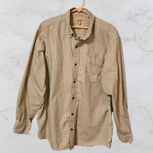 Red Head Brand Co. Mens XL tan checked casual dress shirt